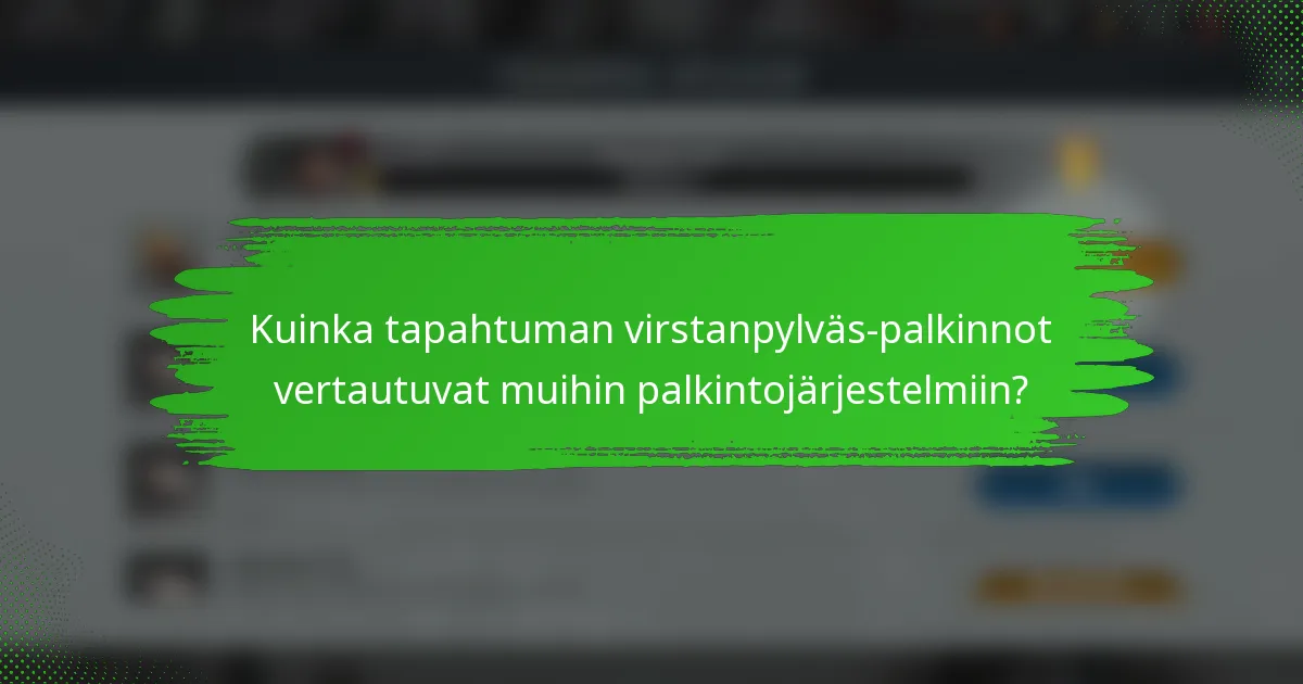 Kuinka tapahtuman virstanpylväs-palkinnot vertautuvat muihin palkintojärjestelmiin?